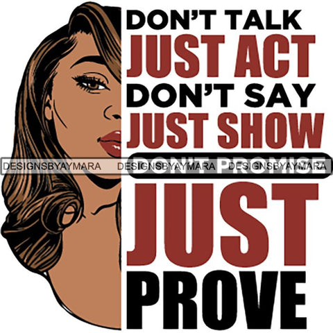 Afro Woman Half Face Life Quotes SVG Cutting Files For Silhouette and Cricut and More!