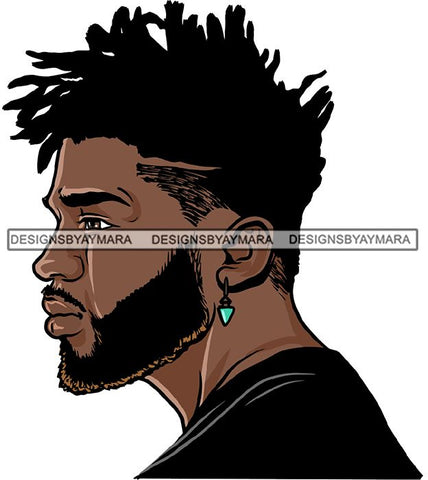 Attractive Black Man Bearded Hipster Model Fashion Male Guy Hombre Masculino Guapo Stylish Close-up Sexy Macho Manly SVG Files For Cutting