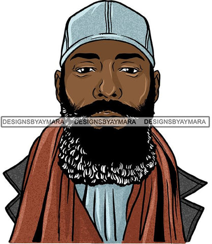 Attractive Black Man Bearded Hipster Model Fashion Male Guy Hombre Masculino Guapo Stylish Close-up Sexy Macho Manly SVG Files For Cutting