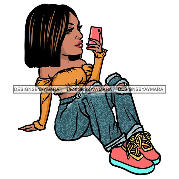 Fashion Woman Model Posing Summer Outfit Vogue Goddess Glamour Trendy Clothing Vector SVG Cutting Files