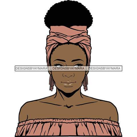 Afro Woman SVG Turban Head Wrap Cutting Files For Silhouette Cricut and More