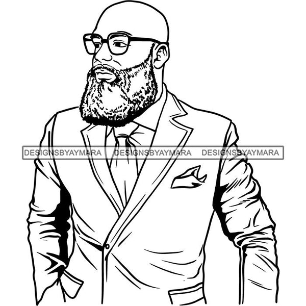 Attractive Man Bearded Hipster Model Fashion Male Guy Stylish Mustache Close-up Sexy Macho Manly SVG Files For Cutting
