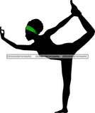 Afro Woman Silhouette Doing Yoga Meditating Relax Meditate .SVG Cutting Files For Silhouette Cricut and More!