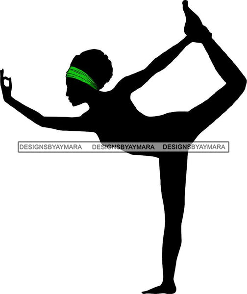 Afro Woman Silhouette Doing Yoga Meditating Relax Meditate .SVG Cutting Files For Silhouette Cricut and More!