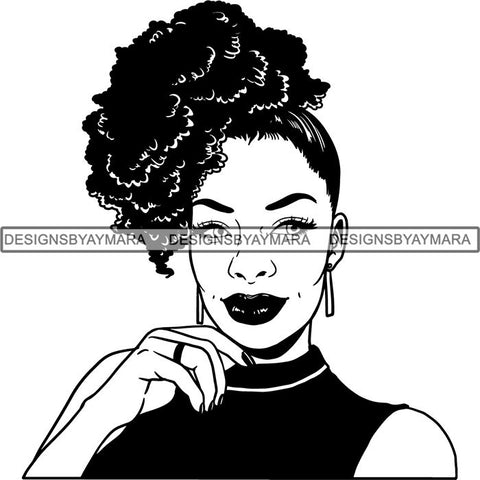 Afro Latin Woman SVG Curly Hairstyle Cutting Files For Silhouette Cricut and More