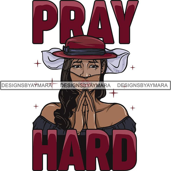 Afro Woman Praying God Lord Faith SVG Cutting Files For Silhouette Cricut and More