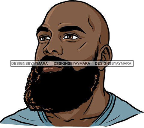 Attractive Black Man Bearded Hipster Model Fashion Male Guy Hombre Masculino Guapo Stylish Close-up Sexy Macho Manly SVG Files For Cutting