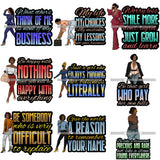 Bundle 9 Fashion Woman Melanin Bad Ass Life Quotes .SVG Cutting Files For Silhouette Cricut and More!