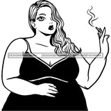 Woman Smoking Pot Joint Blunt Stoned High Life Weed Leaf Marijuana Grass Relax Chill SVG Cutting Files