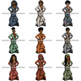 Bundle 9 Afro Lola Boss Fashion Diva Glamour .SVG Cutting Files For Silhouette and Cricut and More!