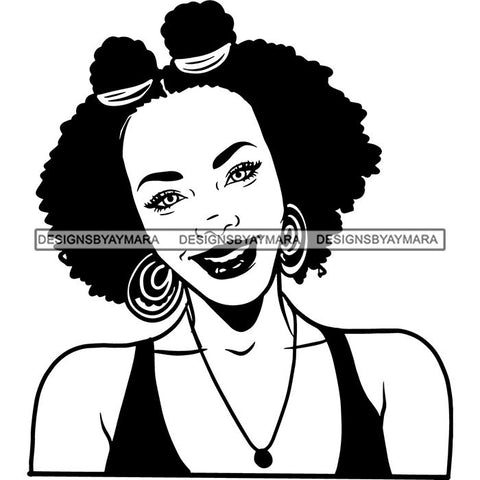 Ebony Afro Woman Nubian Melanin Brown Skin Makeup Model Glasses Accesories SVG Cut Files