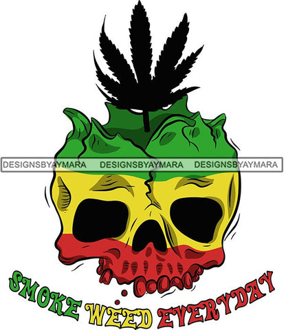 Marijuana Pot Head Rasta 420 Cannabis Weed Leaf Grass Joint Blunt Stoned High Life SVG Cutting Files