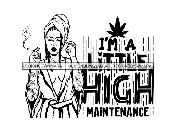 Woman Smoking Pot Deadlock Braids Hairstyle Rasta Queen Blunt Weed Cannabis 420 Marijuana Stoner High Life .SVG Cut File For Silhouette and Cricut