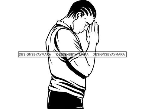 Man Praying God SVG Cut Files For Silhouette ans Cricut