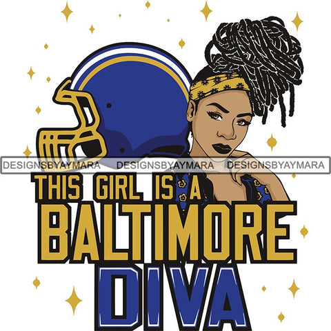 Baltimore Diva Football Team SVG Cutting Files For Silhouette Cricut and More