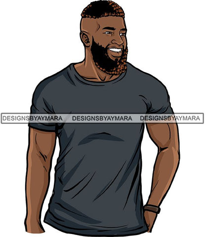 Attractive Black Man Bearded Hipster Model Fashion Male Guy Hombre Masculino Guapo Stylish Close-up Sexy Macho Manly SVG Files For Cutting