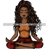 Afro Lola Meditating Yoga Relaxing .SVG Cutting Files For Silhouette Cricut and More!