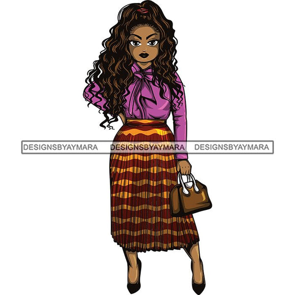 Afro Classy Lola Elegance Glamour Church Lady .SVG Clipart Vector Cutting Files For Circuit Silhouette Cricut and More!