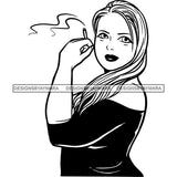 Woman Smoking Pot Joint Blunt Stoned High Life Weed Leaf Marijuana Grass Relax Chill SVG Cutting Files