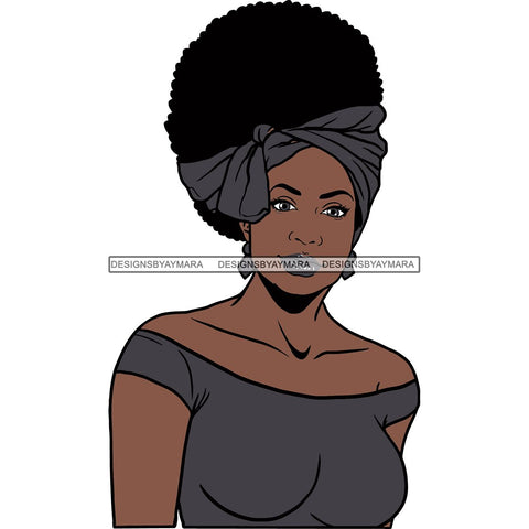 Afro Woman SVG Turban Head Wrap Cutting Files For Silhouette Cricut and More