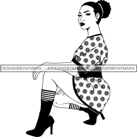 Afro Woman SVG Cut Files For Silhouette and Cricut