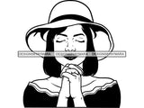 Classy Lady Praying God SVG Cut Files For Silhouette Cricut and More.