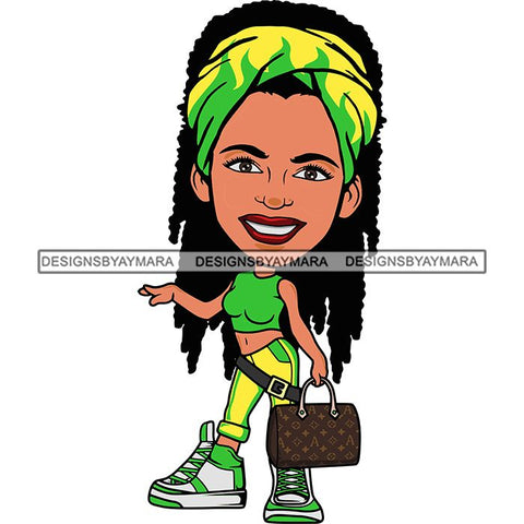 Cute Afro Lola Boss Lady Summer Fashion Dope Diva Glamour .SVG Cutting