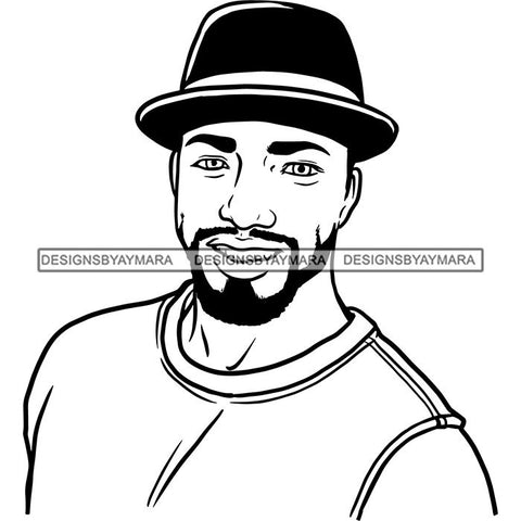 Attractive Man Bearded Hipster Model Fashion Male Guy Stylish Mustache Close-up Sexy Macho Manly SVG Files For Cutting