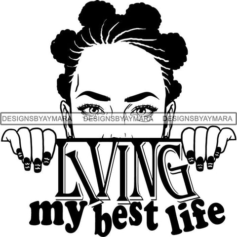 Afro Woman Peeking Peek-a-Boo I see You Melanin Pretty Half Face PNG File For Print Not For Cutting