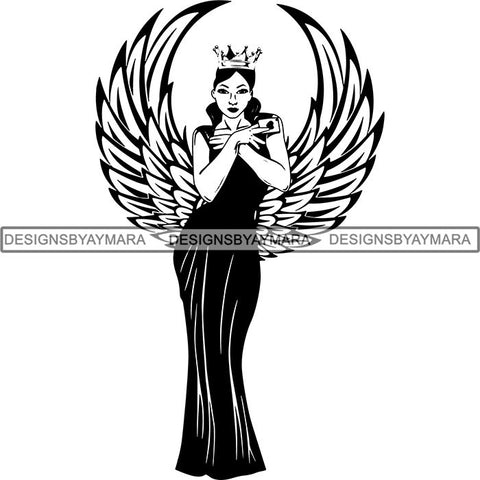 Afro Sexy Goddess Melanin Woman Queen Tattoo SVG Cut Files For Silhouette and Cricut
