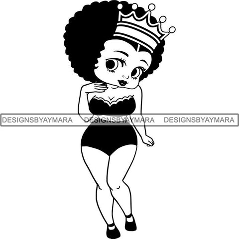 Afro Sexy Queen Betty SVG Cutting Files For Cricut and Silhouette