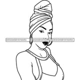 Afro Lady Black Goddess Melanin Turban Head-wrap Dark Latina Morena SVG Files For Cutting and More!
