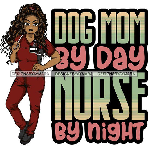 Afro Lola Nurse Medical Occupation SVG Cutting Files For Cricut Silhouette and More