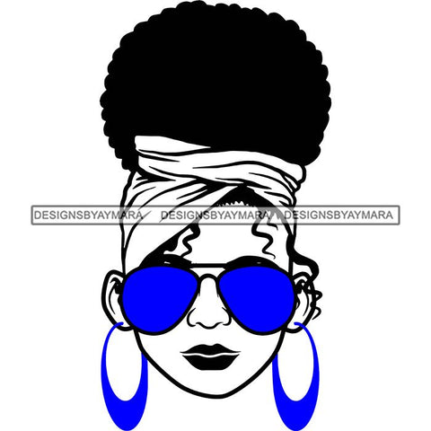Afro Lola Boss Lady Dope Diva Glamour Wearing Glasses Accesories .SVG Cut Files