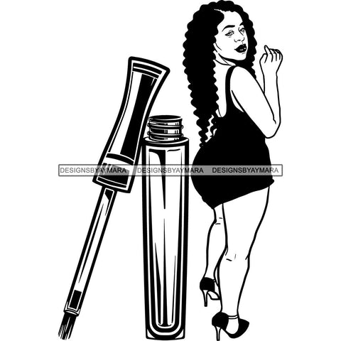 Afro Woman SVG Make Up Goddess Cutting Files For Cricut Silhouette and Much More