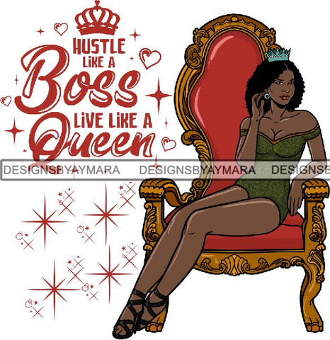 Afro Queen Goddess Melanin Nubian Glamour .PNG Print Files Not For Cutting