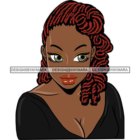 Afro Black Woman Sister-lock Hairstyle .SVG Cutting Files For Silhouette Cricut and More!