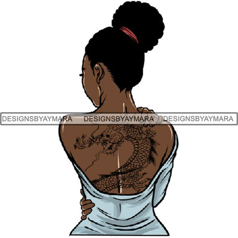 Afro Woman Tattoo Sexy Melanin Nubian Goddess PNG Files For Print Not For Cutting