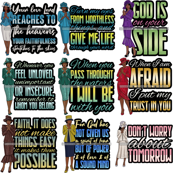 Mega Bundle 150 Christian Designs God Lord Quotes Bible Verse Holly Worship Positive Quotes Designs For Sublimation Cutting Files SVG Layered Designs PNG JPG Cricut Silhouette