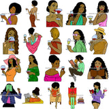 HUGE MEGA BUNDLE 1297 SVG Layered Vector Designs Afro Woman African American Women Melanin Nubian Black Girl Magic SVG PNG JPG Cutting Files For Silhouette Cricut and More