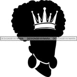 Black Afro Queen Silhouette Style SVG Cut Files