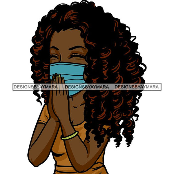 Black Woman Praying God Quotes Face Mask Begging Prayers Save Life Mujer Orando a Dios SVG Vector Clipart Cutting Files