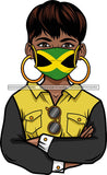 Afro Lola Wearing Face Mask Flags Jamaica Country Proud Roots Virus SVG Cutting Files For Silhouette Cricut and More!