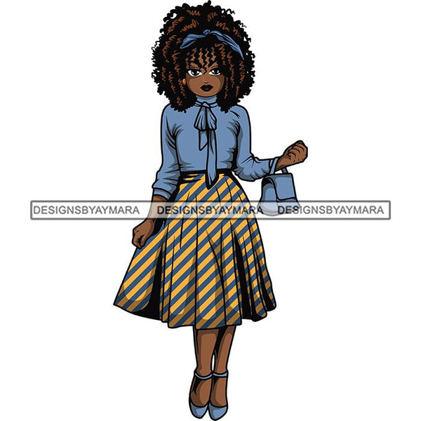 Afro Lola Classy Fashion Girl Fashionable Woman .SVG Clipart Cutting Files For Silhouette and Cricut and More!