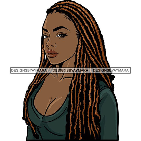 Afro Woman Braids Dreadlocks Sister-Locks Dreads Locks Hairstyle .SVG Cut Files For Silhouette and Cricut