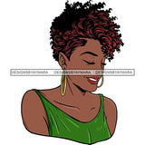 Afro Woman Short Haircut Curly Hairstyle Fashion Makeup Glamour SVG Files For Cutting and More!