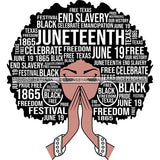 Juneteenth Afro Woman Praying June 19 Quotes Emancipation Freedom Holiday SVG Vector Cut Files
