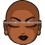 Afro Lola Cute Closed Up Face Eyes Close Meditation .SVG Clipart Vector Cutting Files