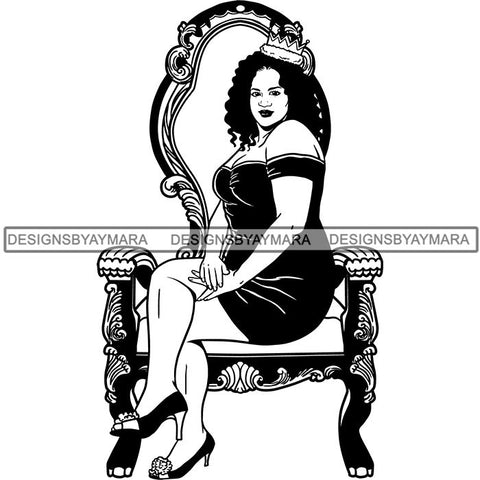 Afro Queen Goddess Melanin Nubian Glamour .SVG Cutting Files For Silhouette and Cricut
