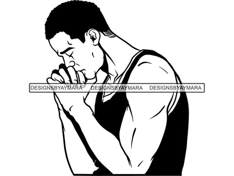 Man Praying God SVG Cut Files For Silhouette ans Cricut